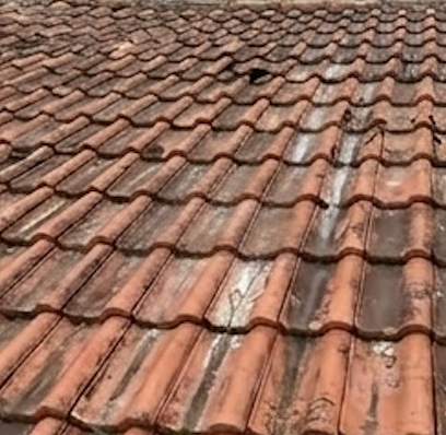 Toiture en tuiles avant rénovation